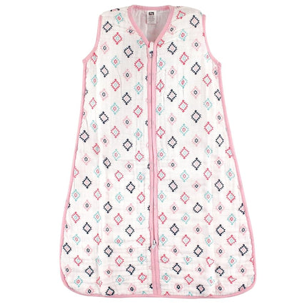 Saco de dormir, bolsa, manta de muselina de algodón sin mangas Hudson Baby Unisex para bebé, Azteca Rosa, 0-6 meses
