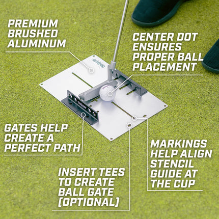 GoSports Plantilla de alineación y juego de puertas para putting de golf - Ayuda versátil para el putting con más de 10 ejercicios
