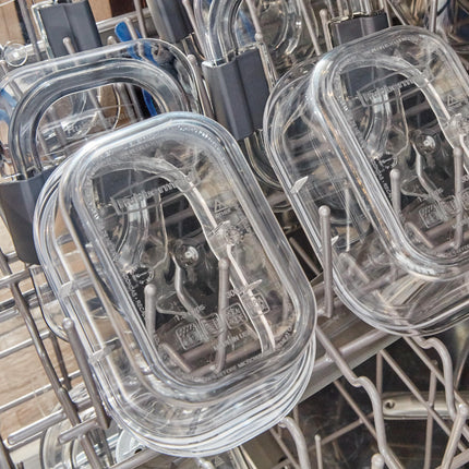 Recipientes para Alimentos Rubbermaid Brilliance de 10 Piezas con Tapas para Almuerzo, Preparación de Comidas y Sobras, Aptos para Lavavajillas, 3.2 Tazas, Transparente/Gris
