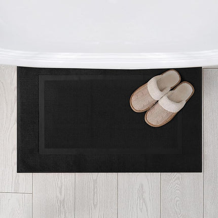 Utopia Towels Luxury Ringspun Cotton Bath Mat Luxury Size Maximum Absorbency Machine Washable 2Pack (21" X 34") Black