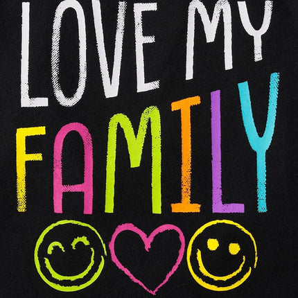 The Children's Place Baby Girls' and Toddler Family,mom,dad,Sibling Short Sleeve Graphic T-Shirts,multipacks, Love My Family 3-Pack, 4T