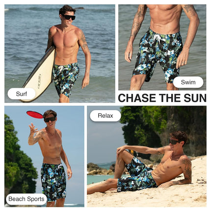 Kanu Surf Maillot de bain Apollo pour homme (tailles standards et grandes tailles), noir Fidji, grand