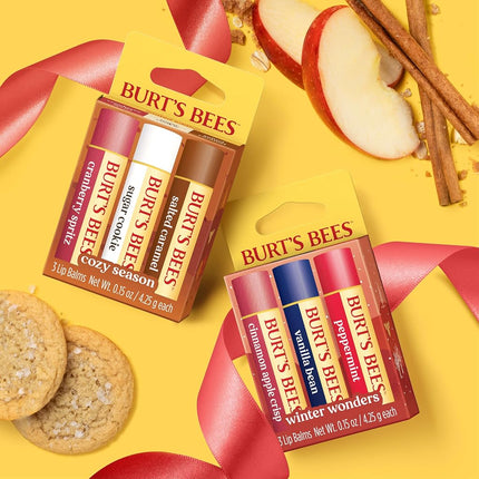 Burt's Bees Cozy Season Lip Balm Set, Natural Origin Lip Care, 3 Tubes, 0.15 oz.