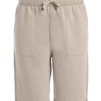 IZOD Pantalón corto de punto escolar sensorial para niños, caqui, 10-12
