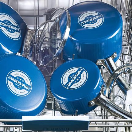 Farberware Style Sauteuse Antiadhésive avec Couvercle, Compatible Lave-Vaisselle, 2,8 Litres - Bleue