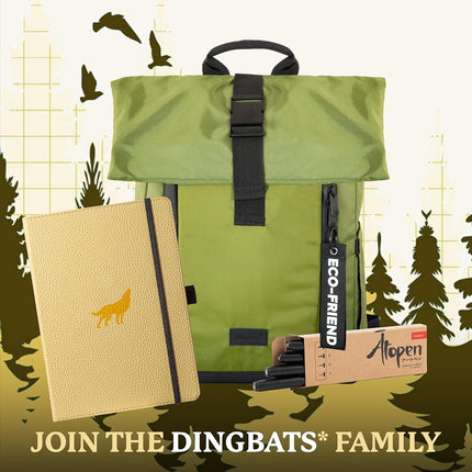 Dingbats* Wildlife A5+ Cream Wolf Notebook - Lined