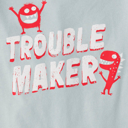 The Children's Place Baby Boys' Handsome Trouble Short Sleeve Graphic T Shirt, Troublemaker/Love All/Genius 3-Pack, 3T