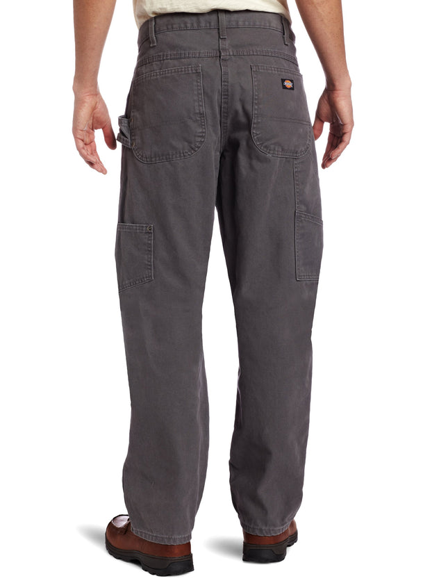 Dickies Men's Relaxed Fit Sanded Duck Carpenter Jean, Slate Grey, 38x32
