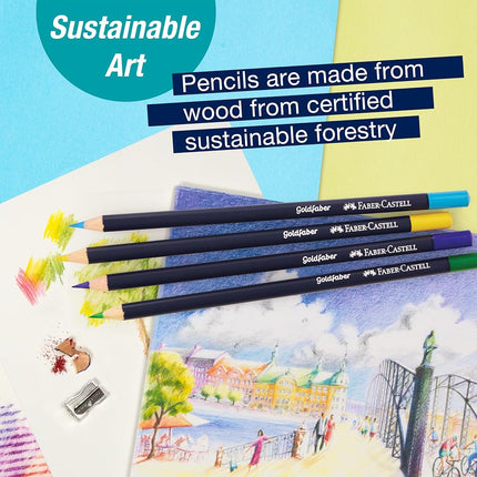Faber-Castell Try It Box: Dry Mediums, 26 Piece Sketching Coloring Art Set with Colored Pencils, Graphite Pencils, Pastels, Pitt Artist Pen and Art Tools