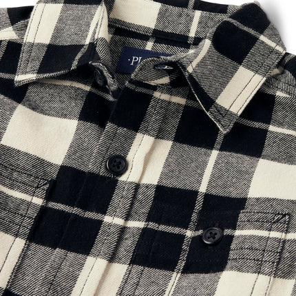 The Children's Place Boys' Long Sleeve Plaid Flannel Button Up Shirt, Hay Stack, XX-Large