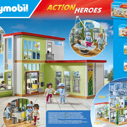 Playmobil 71615 Modern Hospital - Action Heroes - Includes Four Characters and Medical Equipment - Ages 4 and Above