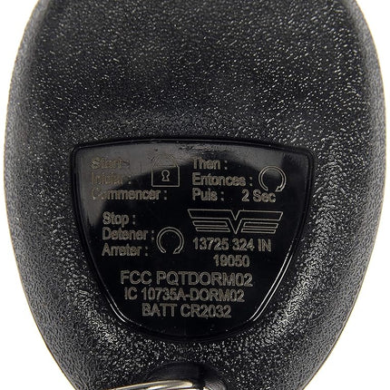 Dorman 13725 Keyless Entry Transmitter for Select Models, Black