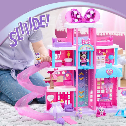 Just Play Disney Jr. Minnie Mouse Pet Hotel Playset, 23-piece Hotel Set, 51 cm Tall Playset, Ages 3 and Up