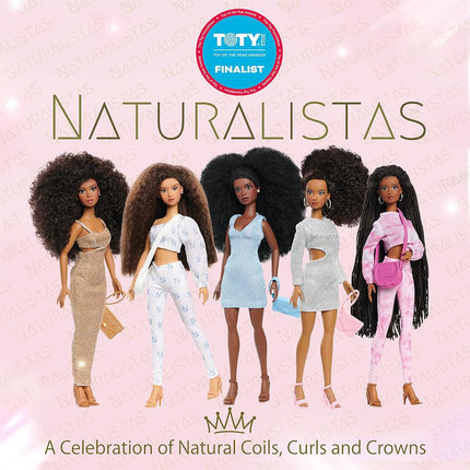 Purpose Toys Naturalistas 11.5-inch Grace Fashion Doll and Accessories with 4B Textured Hair, Medium Brown Skin Tone, Deluxe Influencer Set