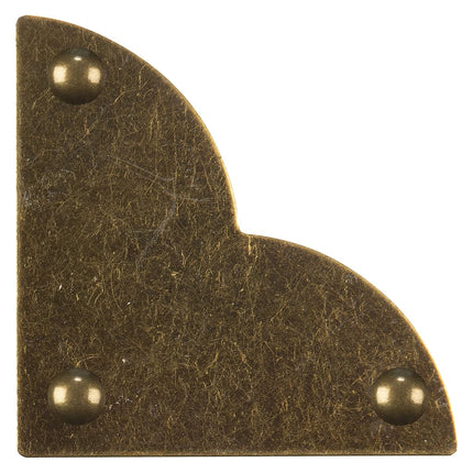 Dritz Campaign Hardware Large Smooth Quatrefoil Corner, Antique Brass, 3-Pack