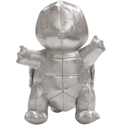 Pokémon 25º Aniversario Peluche Squirtle Plateado de 8" - Edición Limitada Juguete de Peluche Tortuga Plateada Brillante - 2+