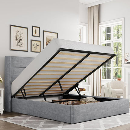 Allewie Full Size Lift Up Hydraulic Storage Bed Fr