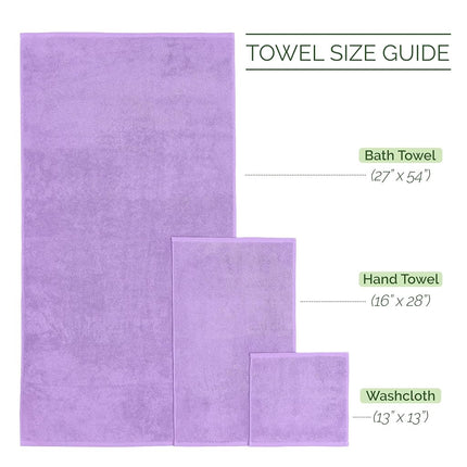 Elegant Comfort Luxury 6-Piece 100% Turkish Cotton Jacquard Braided Textured Premium Hotel Quality Towel Set– Soft and Absorbent, Includes 2 Bath Towels, 2 Hand Towels and 2 Washcloths, Lilac