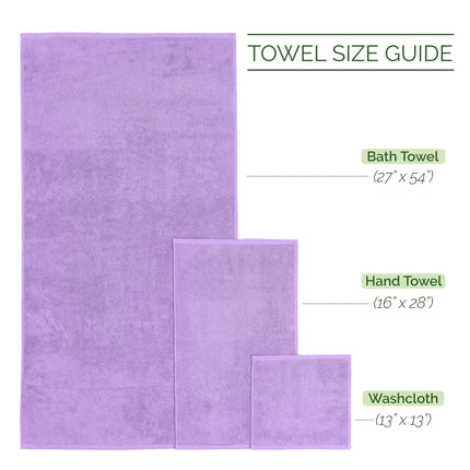 Elegant Comfort Luxury 6-Piece 100% Turkish Cotton Jacquard Braided Textured Premium Hotel Quality Towel Set– Soft and Absorbent, Includes 2 Bath Towels, 2 Hand Towels and 2 Washcloths, Lilac