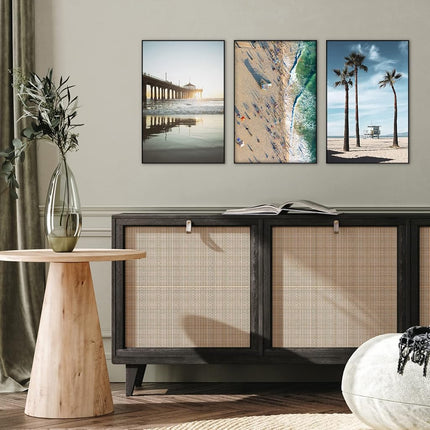 Americanflat Front Loading 12x18 Poster Frame with Shatter-Resistant Glass - Set of 3 - Metropolitan Collection - Photo Frame for Wall Display - Black