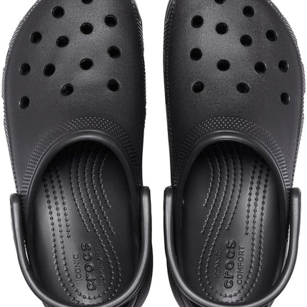 Crocs Women's Classic Platform Clog, Black, US W9