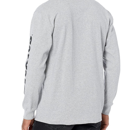 Dickies Mens Long Sleeve Wordmark Graphic T-Shirt, Heather Gray, M