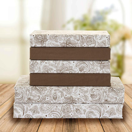 Elegant Comfort Amelia Boho Paisley 4-Piece Sheet Set, Deep Pocket 1500 Premium Hotel Quality, Fade and Wrinkle Resistant, Fitted Sheets with Smart Pockets, Paisley Sheet Set, Twin, Latte Taupe