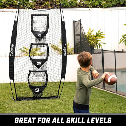 GoSports 8 x 4 ft Football Throwing Target Net - Black