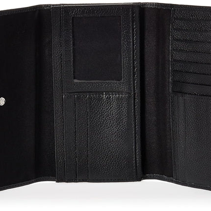 Timberland Women Leather RFID Flap Wallet Clutch Organizer, Black (Pebble), One Size