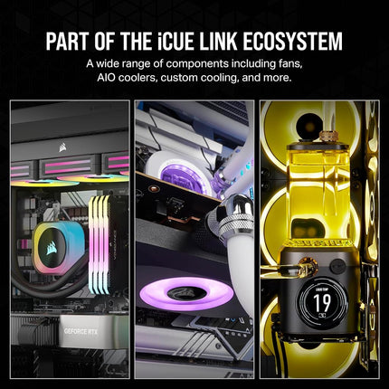 Corsair iCUE LINK QX120 RGB 120mm Magnetic Dome RGB Fans - Triple Fan Starter Kit with iCUE LINK System Hub - Black