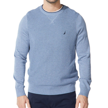 Nautica Men's Ribbed Sweater, Deep Anchor Heather,