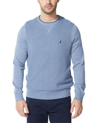 Nautica Men's Ribbed Sweater, Deep Anchor Heather,