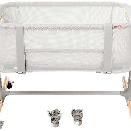 Skip Hop Baby Bassinet, Cozy Up 2-in-1 Bedside Sleeper & Bassinet, Grey