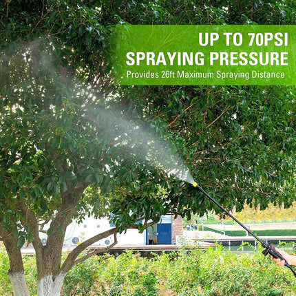 Pulverizador de mochila a batería Greenworks 80V de 15,14 L con 5 boquillas, presión de 70 PSI - Para herbicidas, control de plagas, desinfección y pulverización en jardines, pulverizador inalámbrico de alta presión para uso comercial, solo la herramienta