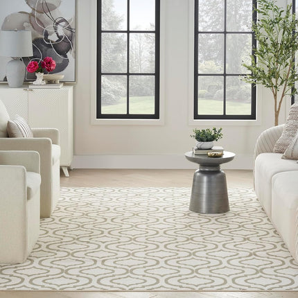 Nourison Jubilant Contemporary Ivory Green 5'3" x 7'3" Area Rug, Easy Cleaning, Non Shedding, Bed Room, Living Room, Dining Room, Kitchen (5x7)