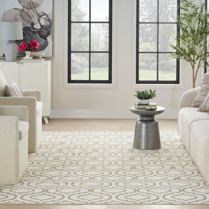 Nourison Jubilant Contemporary Ivory Green 5'3" x 7'3" Area Rug, Easy Cleaning, Non Shedding, Bed Room, Living Room, Dining Room, Kitchen (5x7)