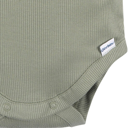 Gerber Unisex Baby Bodysuit And Short Set, Olive, 12 Months