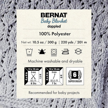 BERNAT Blanket Dappled 2-300G Crisp Blue,Charcoal