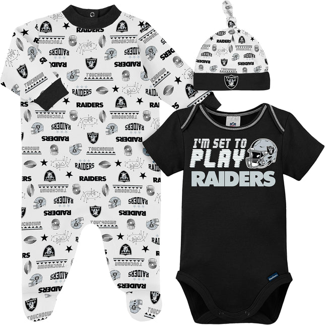 NFL Baby Boys Bodysuit, Sleep 'N Play, & Cap Set P