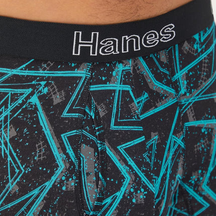 Hanes Men's Comfort Flex Fit Boxer Briefs, Ultra Soft Stretch, Long Leg & Regular Leg, 3- Pack, Turquoise/Concrete/Black 3-pack, L