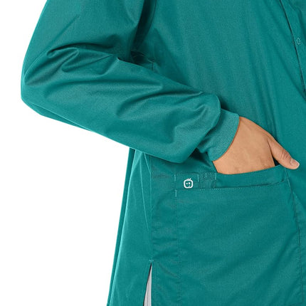 WonderWink Unisex-Adult's Snap Front Jacket, Teal Blue, Small