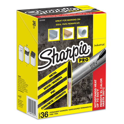 SHARPIE Industrial Permanent Markers, Fine Tip, Bl