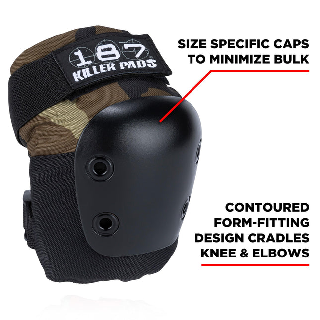 187 Killer Pads Six Pack Pad Set, Elbow Pads, Knee Pads, and Wrist Guards - Ideal for Skateboarding, Roller Skating, and Inline Skating