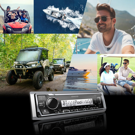 Receptor multimedia digital marino Kenwood KMR-M328BT con Alexa y Bluetooth integrado (NO reproduce CD)