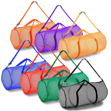 Champion Sports Mesh Duffle Bag with Zipper and Adjustable Shoulder Strap, 15” x 36”, Black - Multipurpose, Oversized Gym Bag for Equipment, Sports Gear, Laundry - Breathable Mesh Scuba and Travel Bag