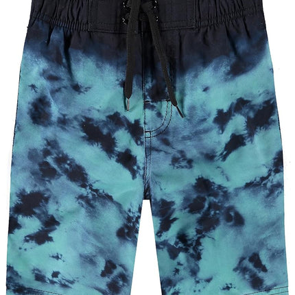 Kanu Surf - Short de bain Echo à séchage rapide UPF 50+ pour garçons, Vibration Noir/Bleu, 8