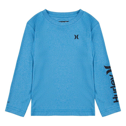 Hurley Boys' Long Sleeve UPF 50+ Rash Guard Swim Shirt, Neptune Blue Heather, 5