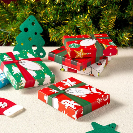 JOYIN 6PCS Gift Card Box, Gift Card Holder Unique for Holiday Birthday Presents Wrap, 4.7” x 4” x 0.8” Christmas Cash Money Card Box Holders, Xmas Party Favor Gifts Wrapping Boxes