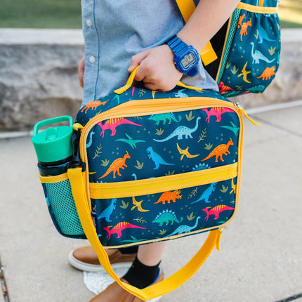 Wildkin Kids ECO rPET Insulated Lunch Box – Keeps Food Hot or Cold, Easy-Clean Lining, Mesh Pockets & BPA-Free – Boys & Girls, Ideal for School, Travel & Daycare – Jurassic Dinosaurs