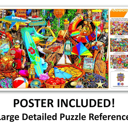 MasterPieces - 1000 Piece Jigsaw Puzzle, Beach Time Flea Market, Fun for Adults, Family, Kids, Non-Glare Finish, 19.25" x 26.75"